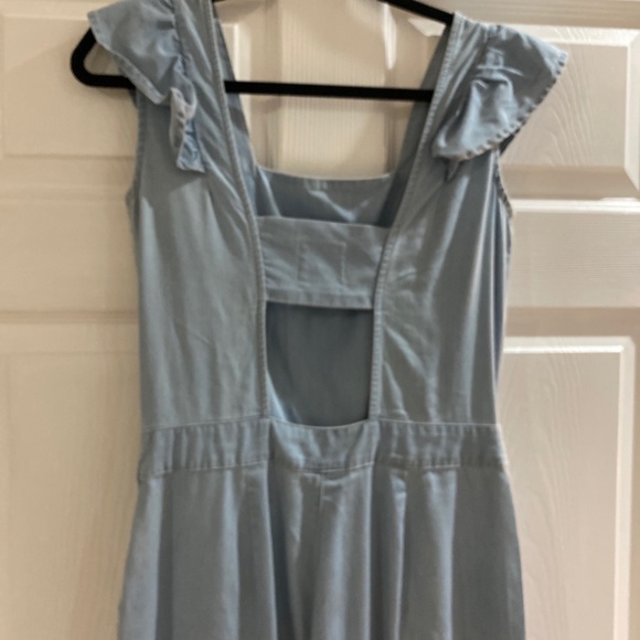 Denim Look Ruffle Jumpsuit - Picture 6 of 8